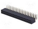 Socket; pin strips; female; PIN: 40; angled 90°; 2.54mm; THT; 2x20