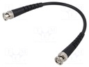 Test lead; BNC plug,both sides; Len: 0.25m; black; Z: 50Ω; RG223/U