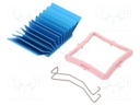 Heatsink: extruded; grilled; blue; L: 33mm; W: 33mm; H: 12.5mm