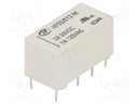 Relay: electromagnetic; DPDT; Ucoil: 12VDC; 1A/125VAC; 3A/30VDC; 3A