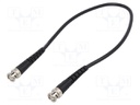 Test lead; BNC plug,both sides; Len: 0.5m; black; Z: 50Ω; RG223/U