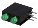 LED; in housing; green; 3mm; No.of diodes: 2; 20mA; 40°; 2.2÷2.5V