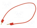 Test lead; 60VDC; 30VAC; 10A; non-insulated; Len: 0.3m; red