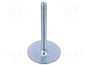 Foot of pin; Base dia: 80mm; M12; steel; Plunger length: 125mm