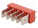 Terminal: spade terminal strip; 6.4mm; 0.8mm; THT; steel; tinned