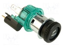 Car lighter socket adapter; car lighter socket x1; green