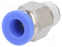 Push-in fitting; straight; -0.95÷15bar; nickel plated brass