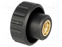 Knob; Dia: 25mm; M8; 14mm; H: 19mm; polyamide; Boss material: brass