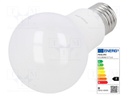 LED lamp; warm white; E27; 230VAC; 806lm; 7.5W; 200°; 3000K