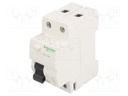 RCD breaker; Inom: 25A; Ires: 30mA; Poles: 2; 400V; Mounting: DIN