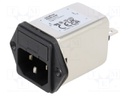 Filtered IEC Power Entry Module, IEC C14, General Purpose, 4 A, 250 VAC, 2-Pole Switch