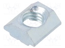 Nut; for profiles; Width of the groove: 6mm; steel; zinc