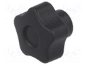 Knob; Dia: 25mm; M5; 10mm; H: 19mm; technopolymer (PA); black