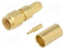 Plug; SMA; reverse,female; straight; 50Ω; H155; crimped; for cable