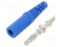 Plug; 4mm banana; 32A; 70VDC; blue; Max.wire diam: 4mm