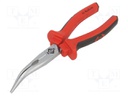 Pliers; curved,half-rounded nose; 200mm