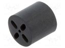 Spacer sleeve; LED; Øout: 6.5mm; ØLED: 5mm; black; UL94V-0; Mat: PVC