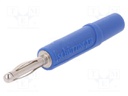 Plug; 2mm banana; 10A; 70VDC; blue; Plating: nickel plated; Ø: 2mm