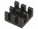 Heatsink: extruded; black; L: 11mm; W: 11mm; H: 6mm; aluminium