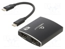 Adapter; HDMI 1.4,USB 3.1; 0.15m; black; Cablexpert