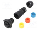 Connector: circular; female; plug; screw terminal; PIN: 5; IP68