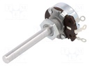 Potentiometer: shaft; single turn; 100Ω; 4W; ±10%; 6mm; wirewound