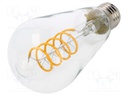 LED lamp; warm white; E27; 220/240VAC; 250lm; 5.5W; 310°; 2200K