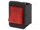 ROCKER; DPST; Pos: 2; OFF-ON; 16A/250VAC; red; neon lamp 250V