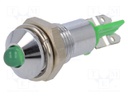 Indicator: LED; prominent; 12÷14VDC; Cutout: Ø6.2mm; IP40; metal