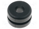 Grommet; Ømount.hole: 9mm; Øhole: 6mm; PVC; black; -30÷60°C; UL94V-2