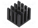 Heatsink: extruded; grilled; black; L: 15mm; W: 15mm; H: 14mm