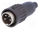 Plug; DIN; male; PIN: 4; straight; for cable; soldering; 300V; 5A