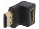 Adapter; HDMI socket 90°,HDMI plug; Colour: black