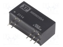 Isolated Board Mount DC/DC Converter, Regulated, ITE, 1 Output, 1 W, 3.3 V, 303 mA