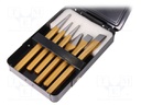 Cold chisels; Pcs: 6; Package: metal case