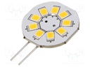 LED lamp; warm white; G4; 12VDC; 12VAC; 120lm; 1.5W; 140°; 2800K