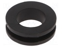 Grommet; Ømount.hole: 18mm; Øhole: 14mm; PVC; black; -30÷60°C