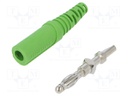 Plug; 4mm banana; 32A; 70VDC; green; Max.wire diam: 4mm