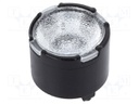 LED lens; round; Mat: PMMA plexiglass; transparent; 54÷88°; H: 7mm