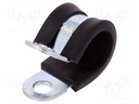 Fixing clamp; ØBundle : 14mm; W: 15mm; steel; Cover material: EPDM