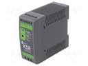 Power supply: switched-mode; 60W; 12VDC; 5A; 90÷264VAC; DIN; IP20