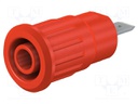 Socket; 4mm banana; 24A; 1kV; Cutout: Ø12.2mm; red; nickel plated