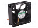 Fan: DC; axial; 12VDC; 80x80x25mm; 69.29m3/h; 33dBA; Vapo; 3200rpm