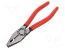 Pliers; for gripping and cutting,universal; plastic handle