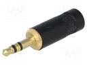 Plug; Jack 3,5mm; male; stereo; straight; for cable; soldering