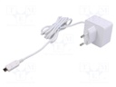 Power supply; 1.5m; white; 12.5W; 2.5A; Out: USB micro; 100÷240VAC