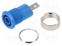 Socket; 4mm banana; 24A; 1kV; Cutout: Ø12.2mm; blue; nickel plated