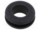 Grommet; black; UL94HB; TPR