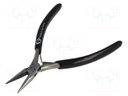 Pliers; straight,precision,half-rounded nose; 120mm