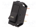 ROCKER; SPST; Pos: 2; OFF-ON; 20A/12VDC; black; LED 12VDC,point